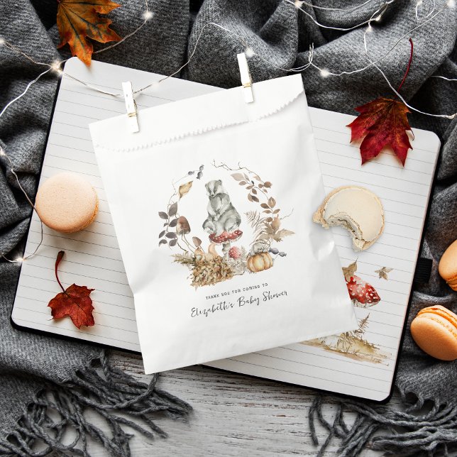 Sachets En Papier Champignon d'automne | Baby shower forestier (Créateur téléchargé)