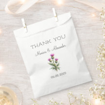 Chardon Floral Mariage Aquarelle Écossais