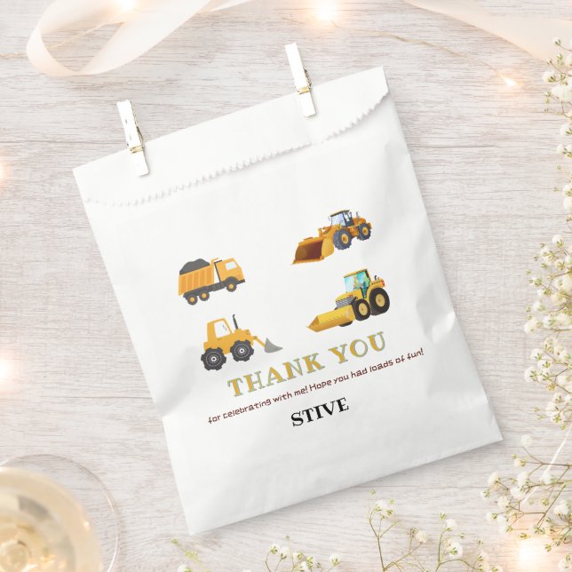 Sachets En Papier Chariot de construction Anniversaire Favoriser Sac (Coupé)