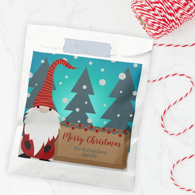 Sachets En Papier Charmante Noël Gnome Snowy Paysage hivernal (Créateur téléchargé)