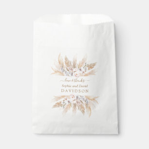 Sachets En Papier Charme Blanc Orchidée Pampas Mariage en herbe