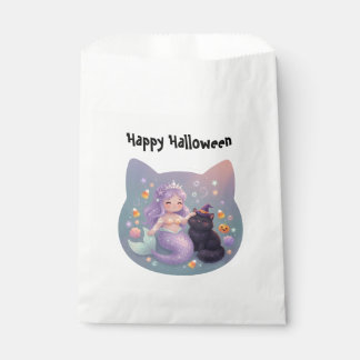 Sachets En Papier Charme de Halloween Sirène et Chat