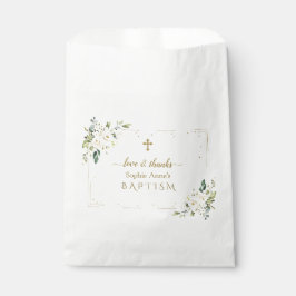 Sachets En Papier Charming Aquarelle Fleurs blanches Baptême