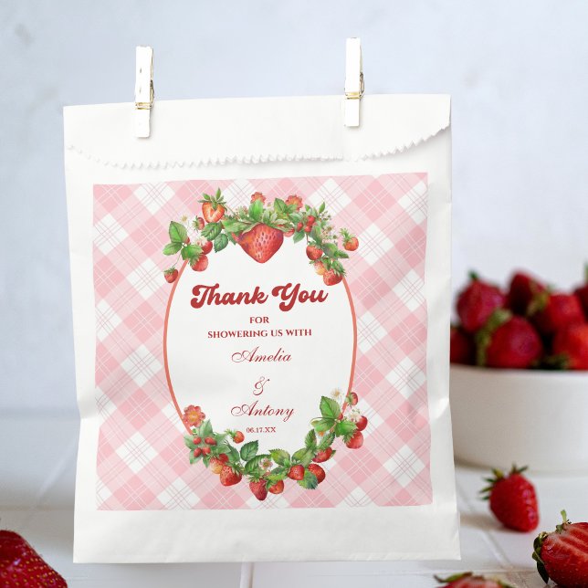 Sachets En Papier Charming Baby shower rose fraise Favoriser sac (Créateur téléchargé)