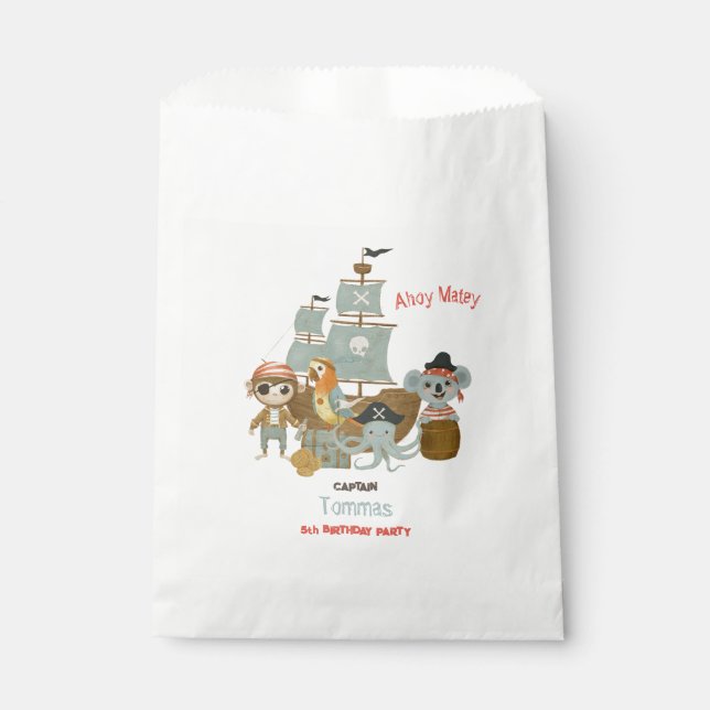 Sachets En Papier Chasseurs de trésors Pirate Anniversaire (Devant)