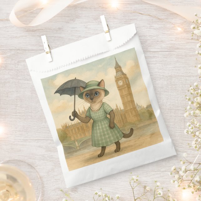 Sachets En Papier Chat à Londres à Big Ben England (Coupé)