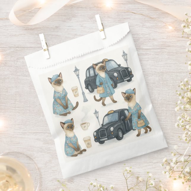 Sachets En Papier Chat avec cabine noire à Londres Angleterre (Coupé)