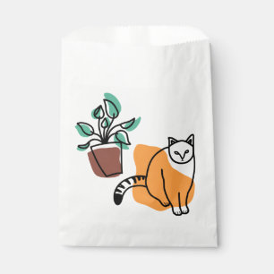 Sachets En Papier Chat et le plante
