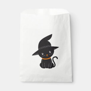 Sachets En Papier Chat Noir Avec Une Sorcière Casquette Halloween