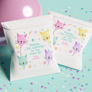 Sachets En Papier Chat rose Kitty Balloons Kitten Fête Fille Anniver