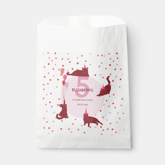 Sachets En Papier Chats Drôles Anniversaire Parfait (Devant)