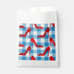 Sachets En Papier chaussons en vichy rubis bleu oz