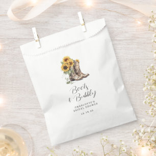 Sachets En Papier Chaussures rustiques au tournesol et bridal shower