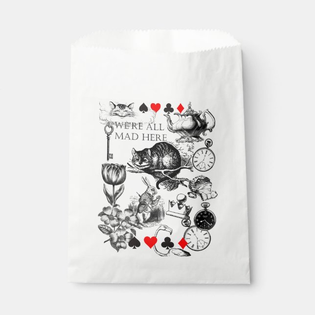 Sachets En Papier Cheshire Chat classique alice au merveilleux fou (Devant)
