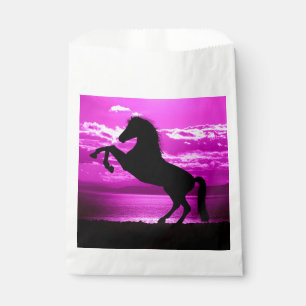 Sachets En Papier Cheval noir Ciel pourpre et eau