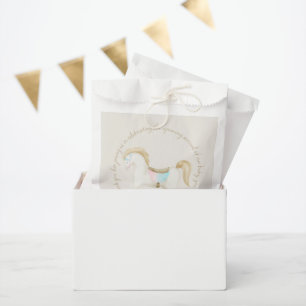 Sachets En Papier Cheval Rocher bleu rose Baby shower neutre pour le