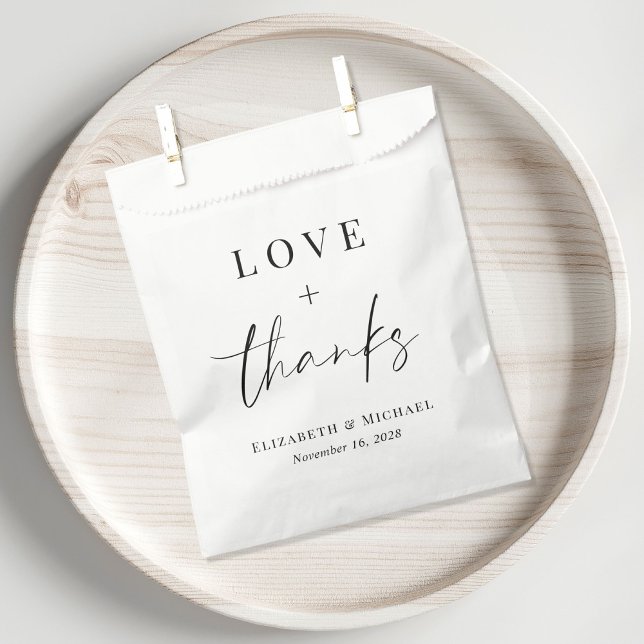 Sachets En Papier Chic Amour Et Merci Mariage (Créateur téléchargé)