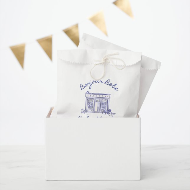 Sachets En Papier Chic Bonjour bebe baby shower (Fête)