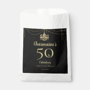 Sachets En Papier Chic Gold Chandelier 50 & Fabuleux Black Birthday