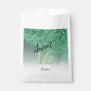 Sachets En Papier Chic Green Parties scintillant Sweet 16 Anniversai