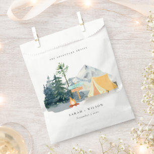 Sachets En Papier Chic Rustic Pine Woods Camping Mariage de montagne