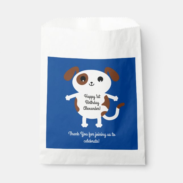 Sachets En Papier Chien Anniversaire Fête Enfants (Devant)