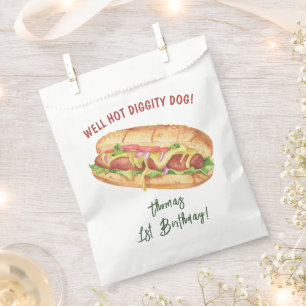 Sachets En Papier Chien Chaud Aquarelle Anniversaire Enfants