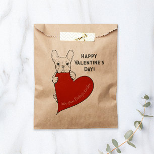 Sachets En Papier Chien de taureau français mignon personnalisé avec
