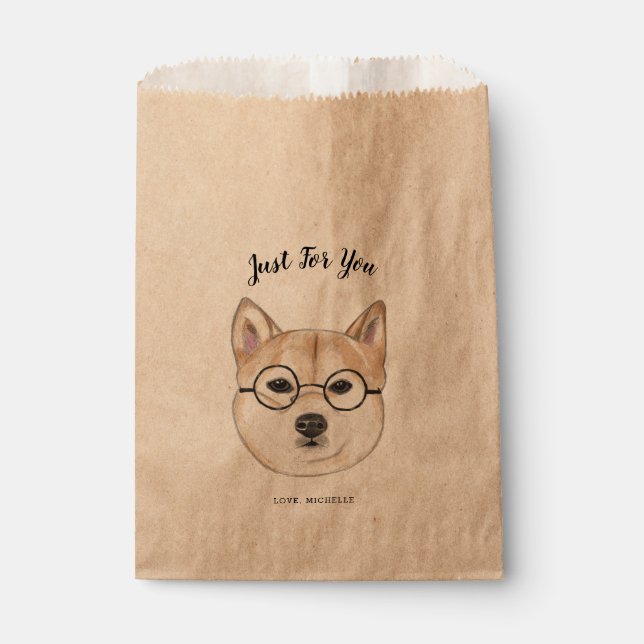 Sachets En Papier Chien Hipster, Shiba Inu | Uniquement pour vous pe (Devant)