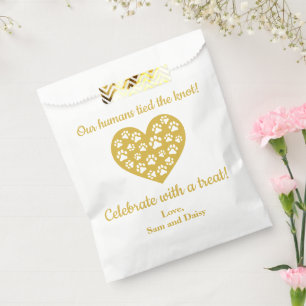 Sachets En Papier Chien Merci Mariage Cookie Animal Treat Gold