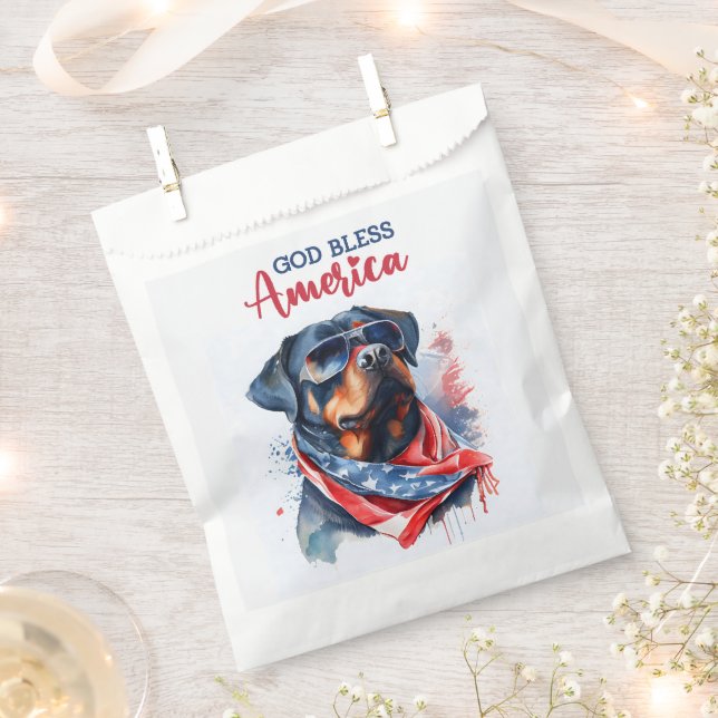 Sachets En Papier Chien patriotique Rottweiler (Coupé)