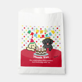 Sachets En Papier Chiens noirs et jaunes du Labrador