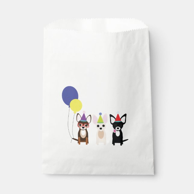 Sachets En Papier Chihuahua fête d'anniversaire Favoriser le sac (Devant)