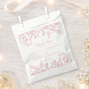 Sachets En Papier Chinoiserie rose Mariage Floral Dessert
