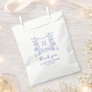 Sachets En Papier Chinoiserie Russe Bow Floral Crest Baby shower