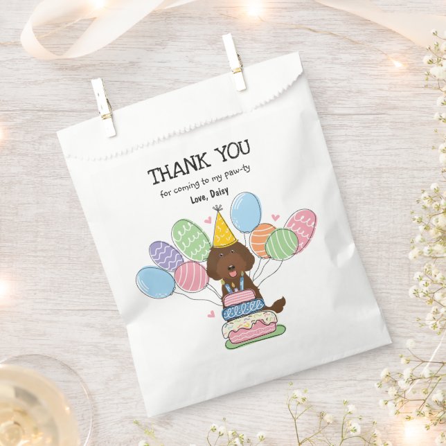Sachets En Papier Chocolat Labradoodle fête d'anniversaire Favoriser (Coupé)