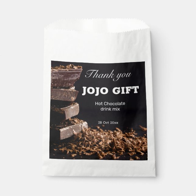 Sachets En Papier Chocolat noir personnalisé Conception professionne (Devant)
