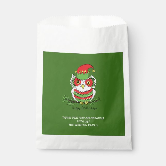 Sachets En Papier Chouette amusante Noël mignonne Enfants (Devant)
