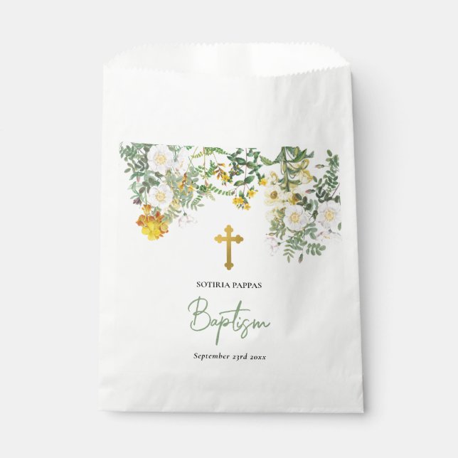 Sachets En Papier Christening Baptême Favoriser Garçon Fille (Devant)