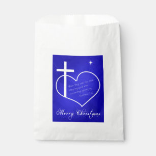 Sachets En Papier Christian Joyeux bleu Noël