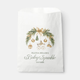 Sachets En Papier Christmas Watercolor Greenery Winter Baby Sprinkle