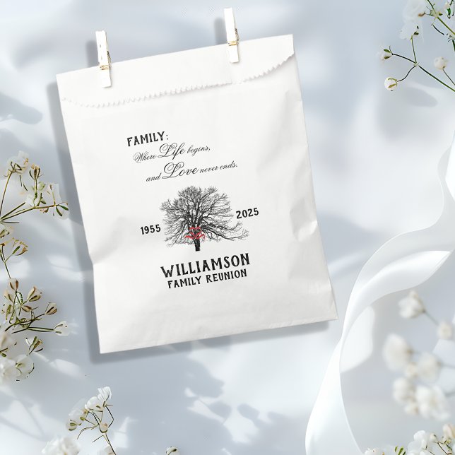 Sachets En Papier Citation de vie de l'arbre de saké de réunion fami (Créateur téléchargé)