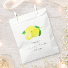 Sachets En Papier Citrons Mariage d'aquarelle de fruits jaunes