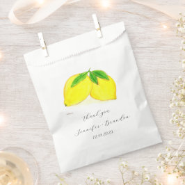 Sachets En Papier Citrons mariage d'aquarelle de fruits jaunes