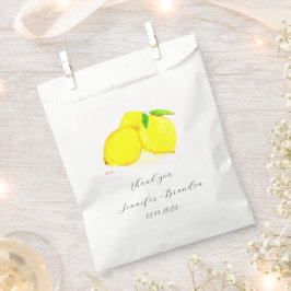 Sachets En Papier Citrons Mariage d'aquarelle de fruits jaunes