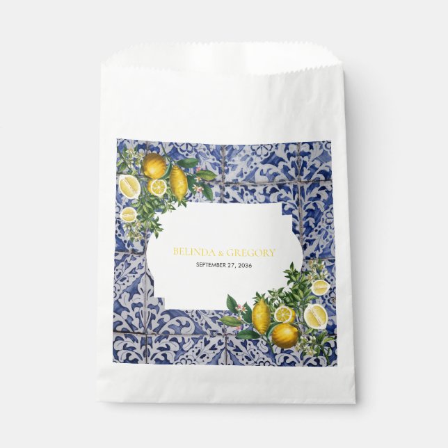 Sachets En Papier Citrons méditerranéens Portugais Mariage (Devant)