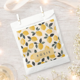 Sachets En Papier Citrons Vintages personnalisés avec Feuilles verts