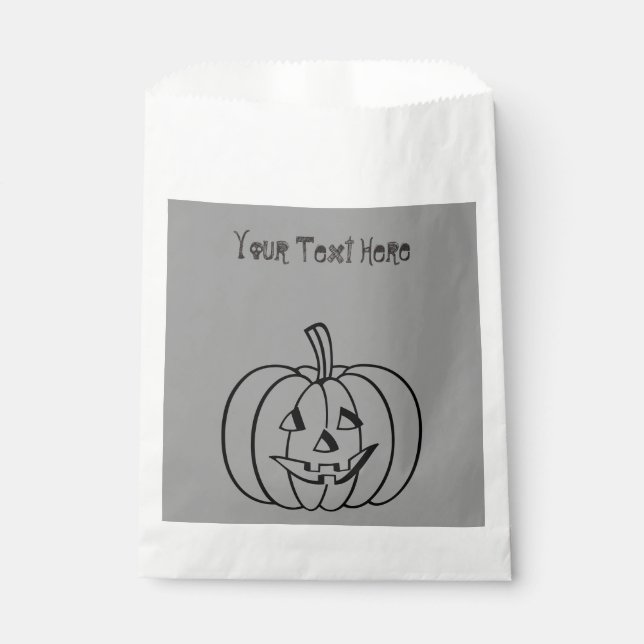 Sachets En Papier Citrouille amusant avec un tour de visage découpé  (Devant)