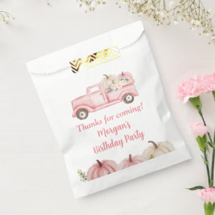 Sachets En Papier Citrouille de camion Vintage rose fête d'anniversa
