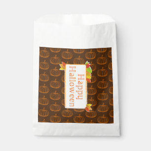 Sachets En Papier Citrouille d'Halloween esquissé